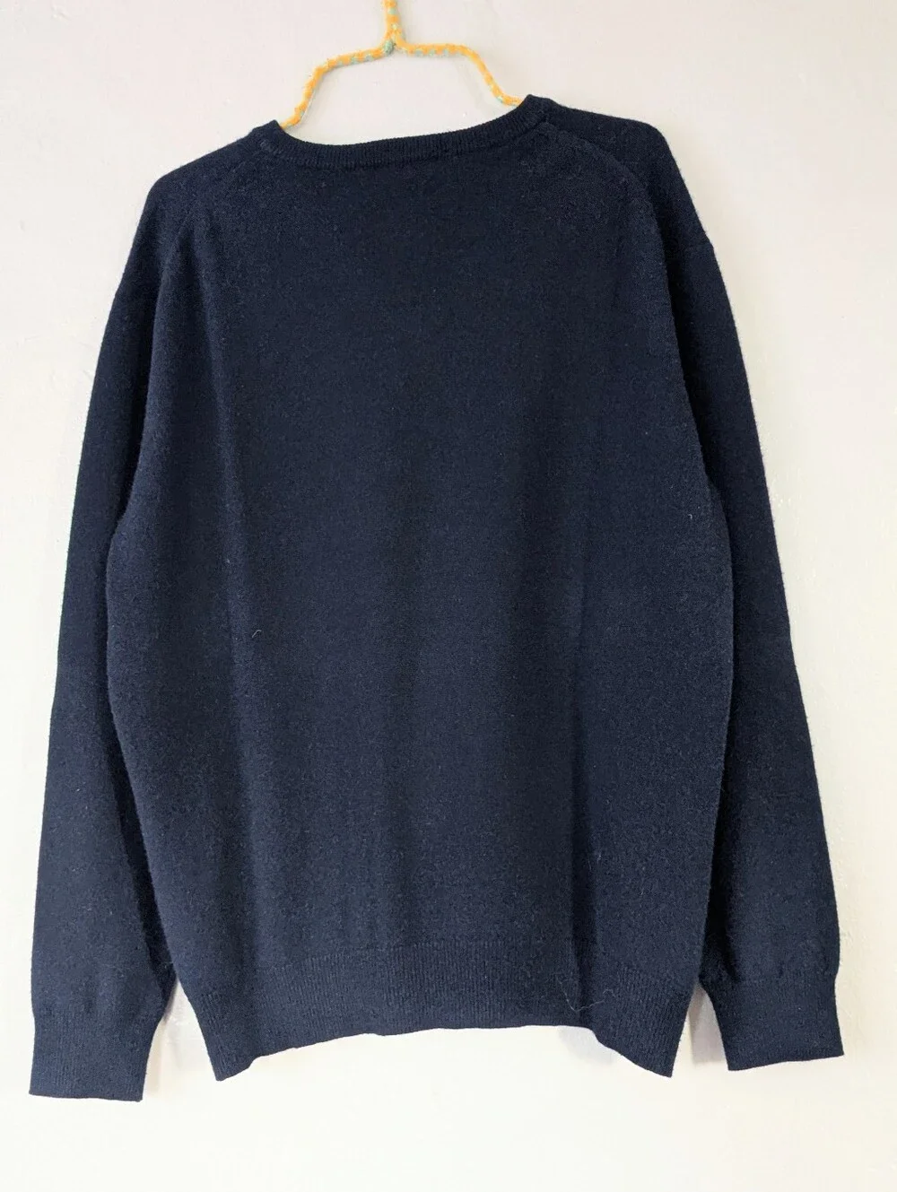 Luigi Baldo 100% Cashmere Navy Blue V-Neck Long Sleeve Sweater Size Large